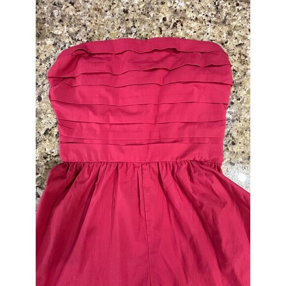 Abercrombie & Fitch Emerson Pink Ruched Strapless Romper Women's Small Tall - Picture 9 of 16